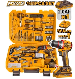 Ingco Complete 165 Pcs Tools Set With Cordless Impact Drill Hkthp11651