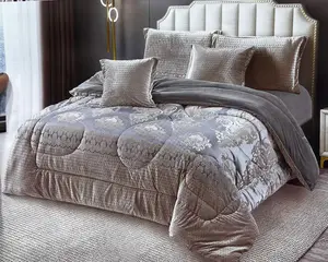 6 Piece Elegant Bedcover Brownish Gray