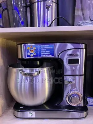 Sonashi 12l Stand Mixer With a Digital Display Black/Silver Finish.
