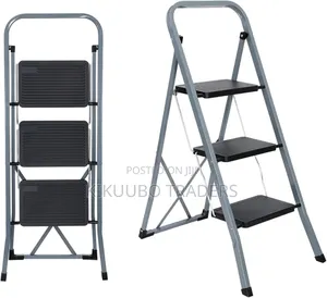 3 Step Folding Ladders With Wide Anti-Slip Platform