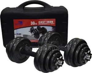 30kg Cast Iron Adjustable Dumbbell Set.