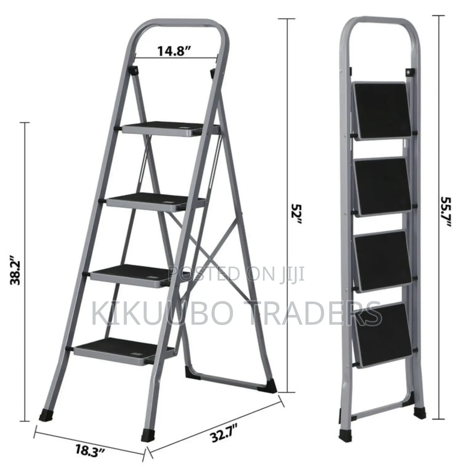 Step Folding Ladder With Handrails or Ladder Tool Caddy