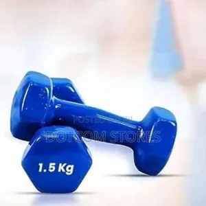 1.5 Kg Blue Vinyl-Coated Iron Dumbbells,