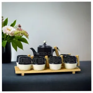 Ceramic Tea Pot 8pc ~ Black