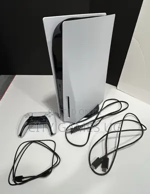 Used Sony Playstation 5 Console-Controller, Stand, Cables Included