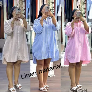 Striped Linen Shirt Dress