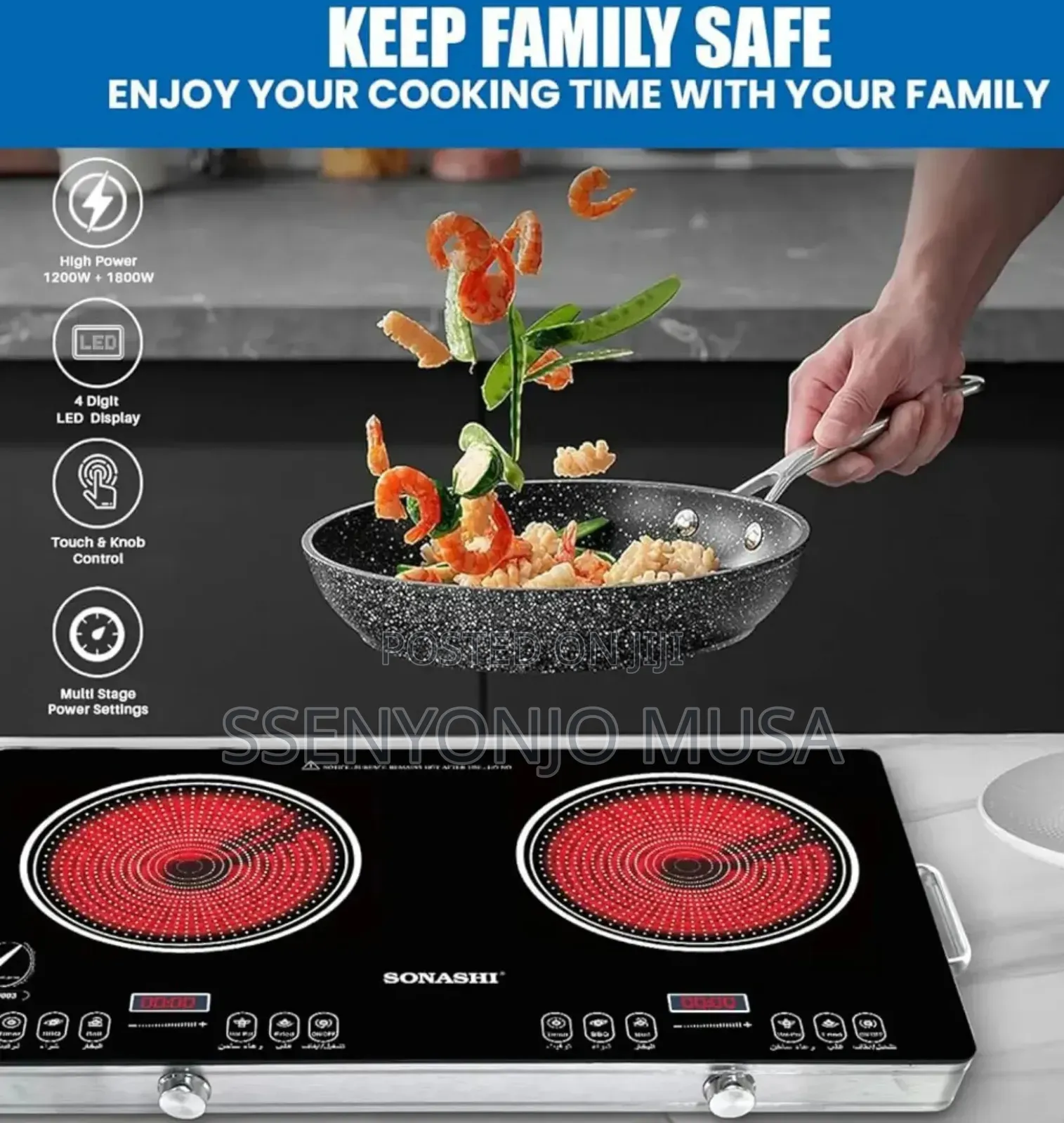 Sonashi Double Infrared Cooker With Touch Control –Ceramic