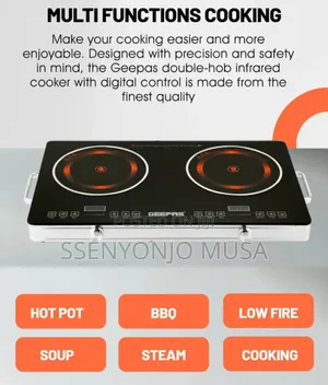 Geepas Double Burner Infrared Cooker 3200w –Led Display, Touch Control
