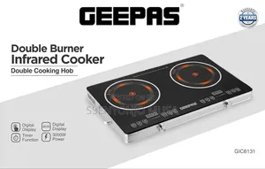 Geepas Double Burner Infrared Cooker 3200w –Led Display, Touch Control