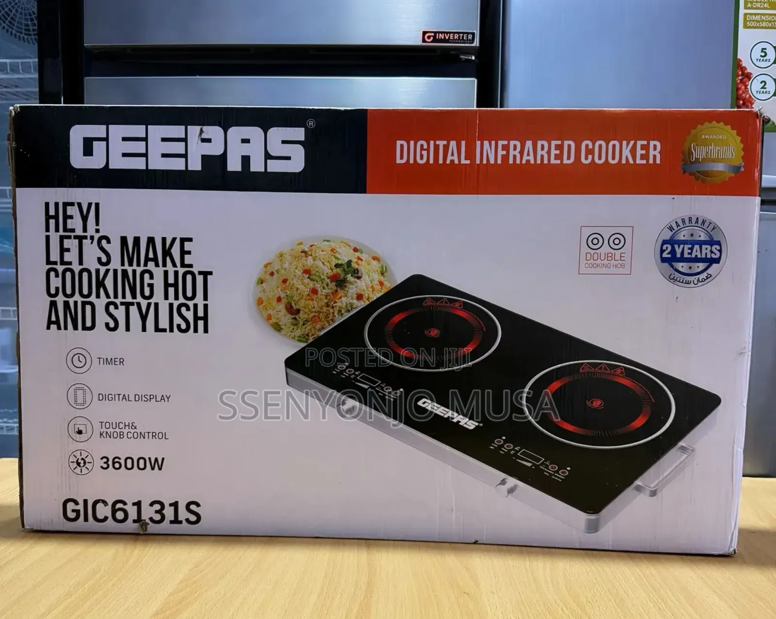 Geepas Double Burner Infrared Cooker 3200w –Led Display, Touch Control