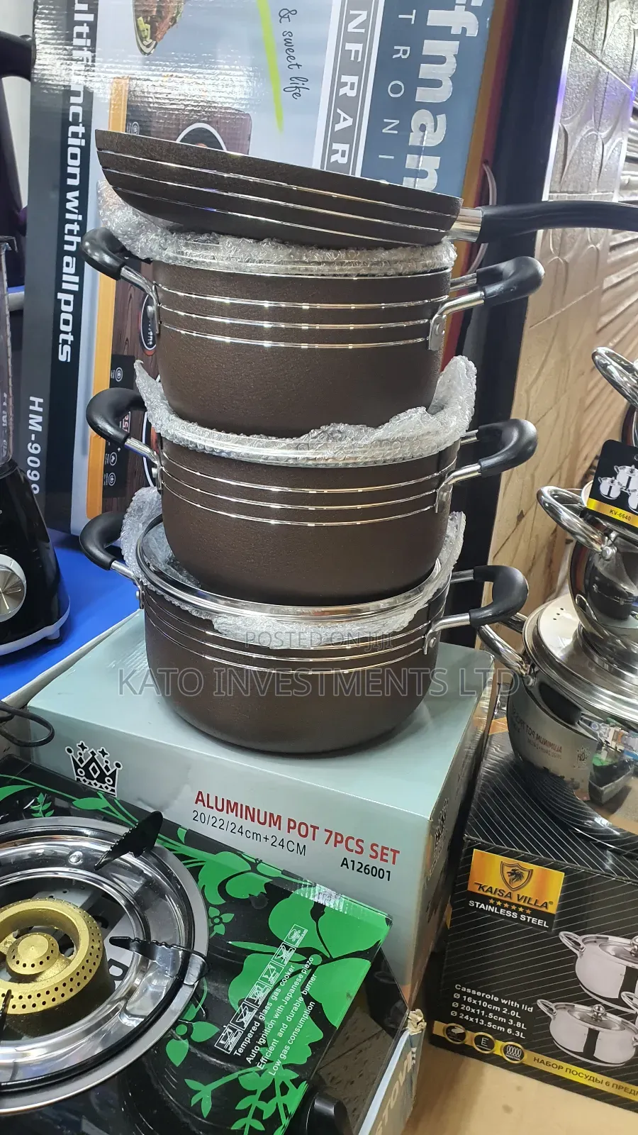 7pcs Set Aluminium Cooking Pot and Serving Dishes