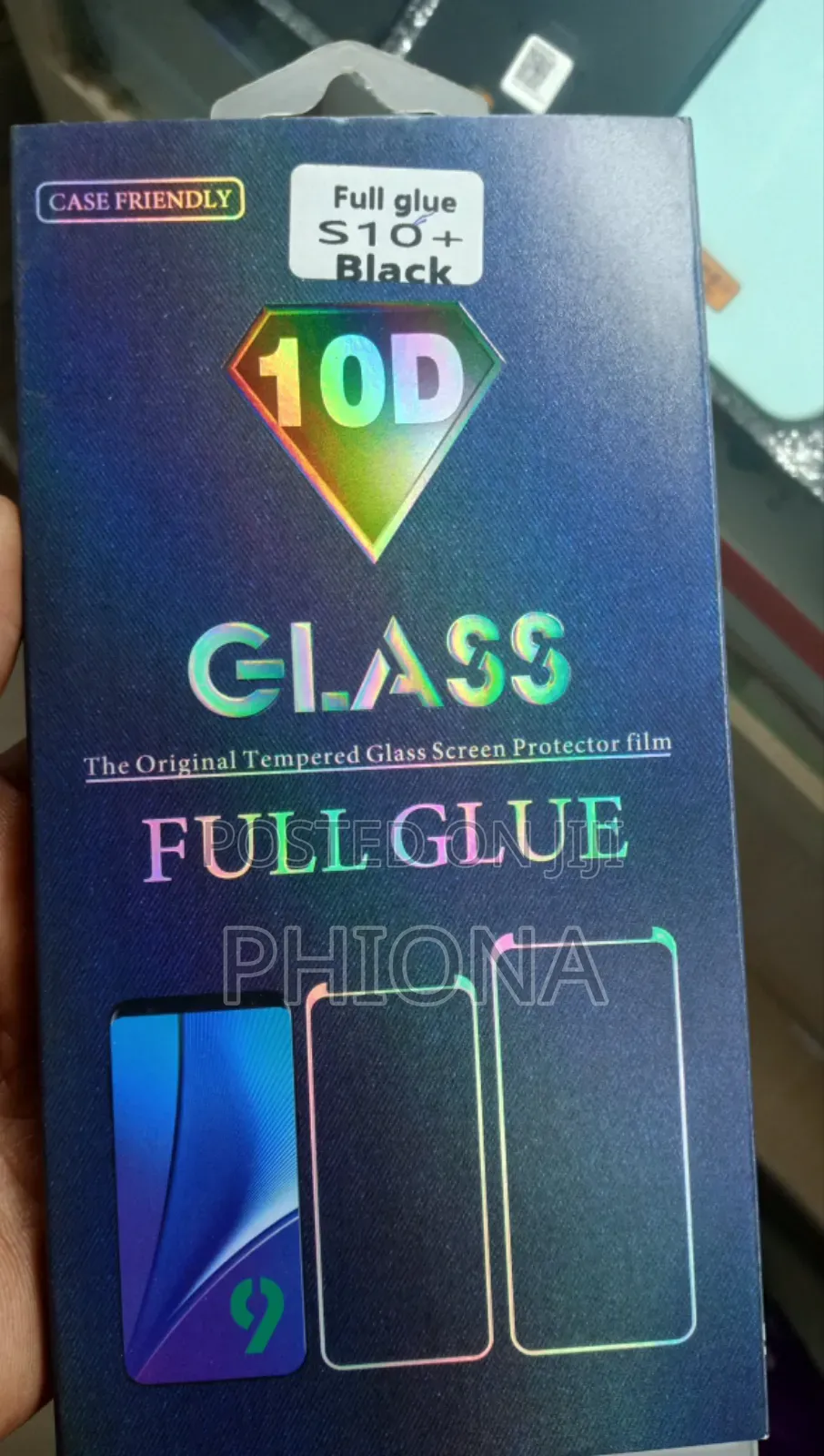 10d Full Glue S10+ Black Samsung