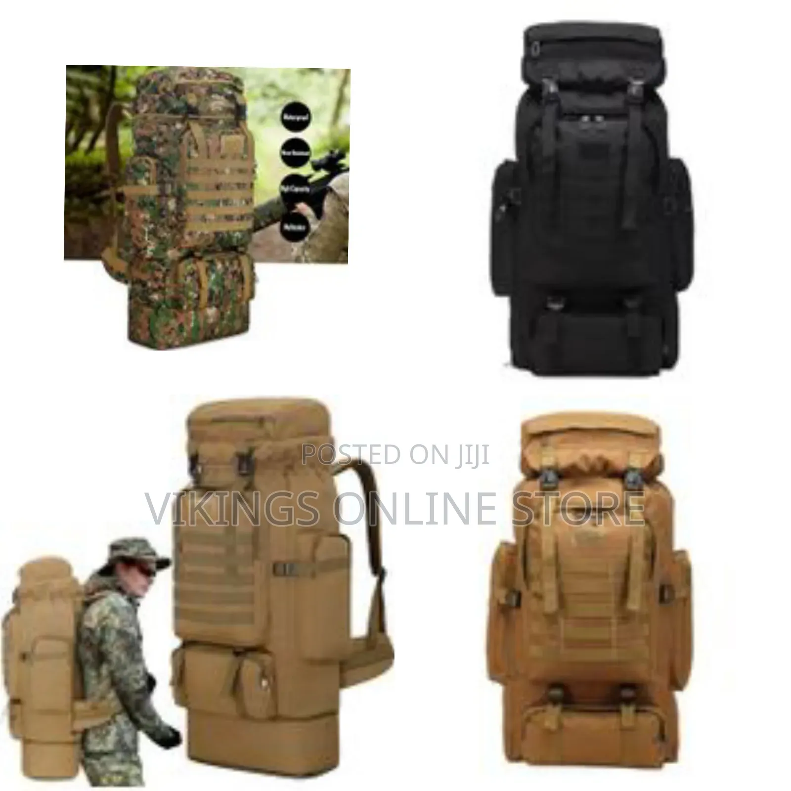 Tactical Backpack, Camping Hiking Backpack 85l Large Capacity Assault