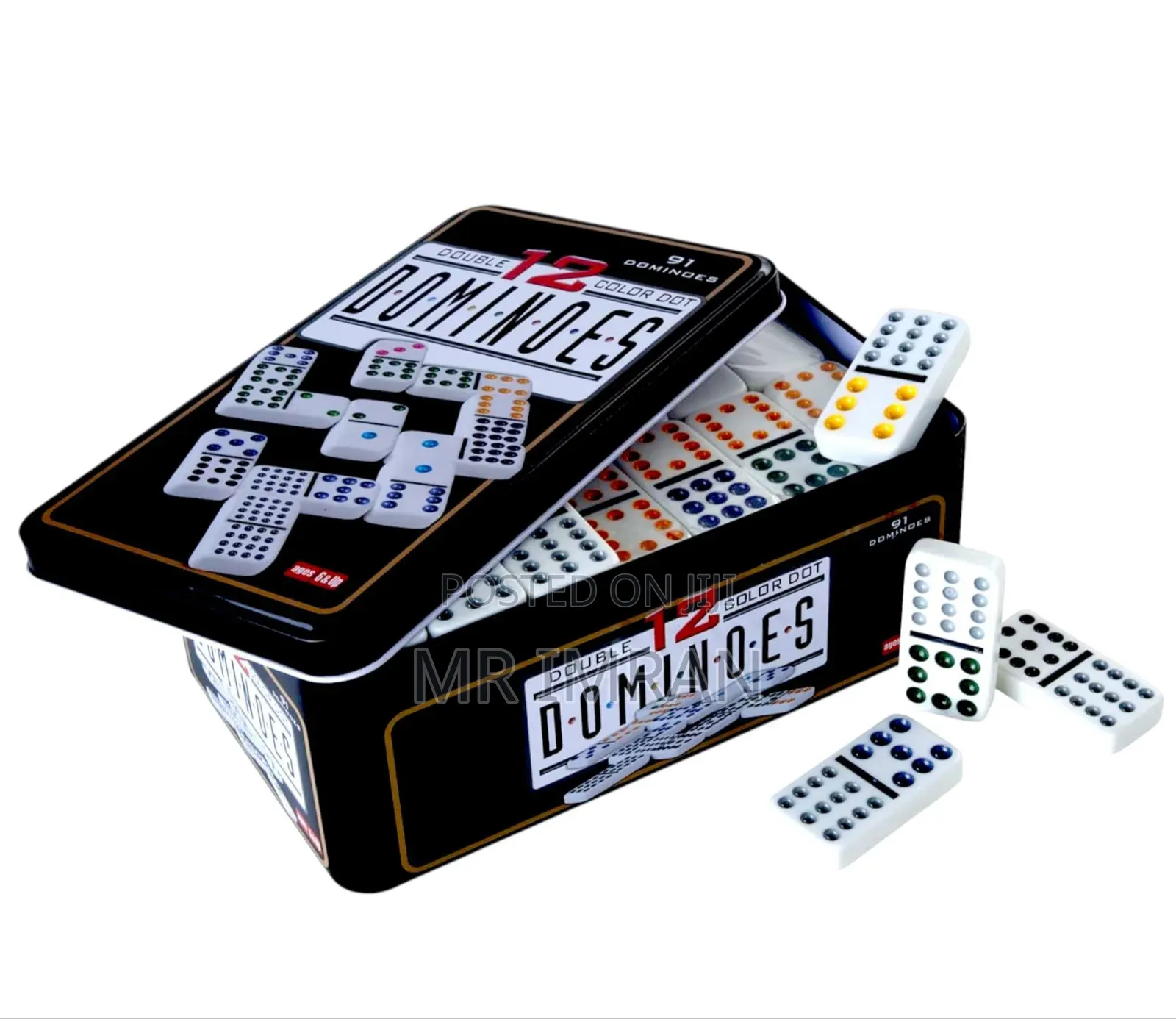 Double 12 Dominoes With Colored Dots