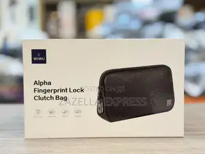 Wiwu Alpha Fingerprint Lock Clutch Bag,Leather Organizer Pouch