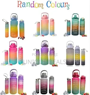 Motivational Water Bottle Set of 3 With Time Marker