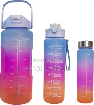 Motivational Water Bottle Set of 3 With Time Marker