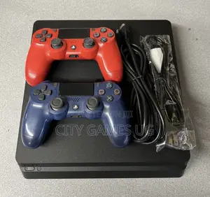 Sony Playstation 4 Ps4 Slim Game Console 8 Games With 2 Controllers