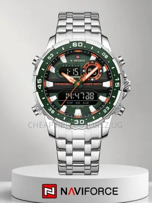 Displays a Naviforce Nf9234 Dual-Display Sports Watch