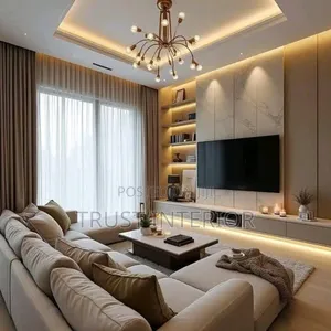 Simple Tv Unit and Ceiling