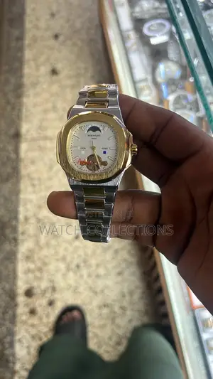 Gold and Silver Color Combination Mechanical Watch