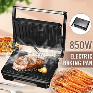 Electric Panini Press Grill, Non-Stick Coated Plates