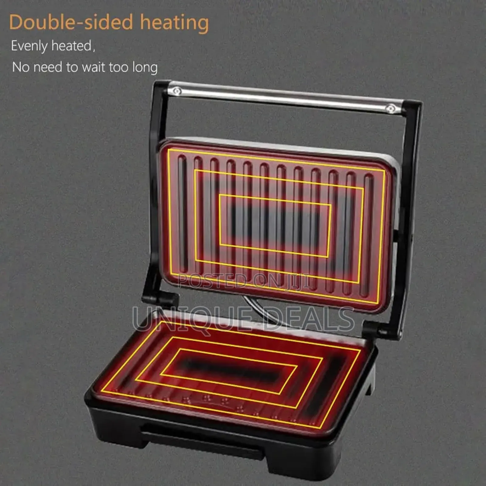 Electric Panini Press Grill, Non-Stick Coated Plates