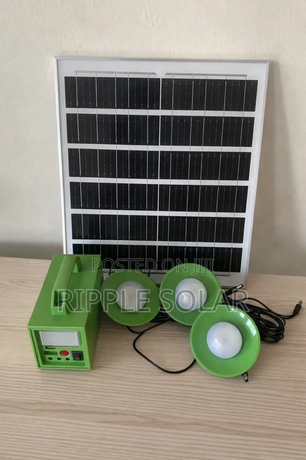 40w Portable Solar Home Lighting Kit 3 Bulbs Battery Backup System