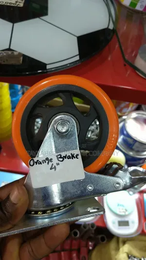4inch Caster Wheels,Orange Casters Heavy Duty Casters With Brake 4pcs
