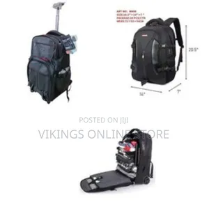 Trolley Wheeled Nylon Rolling Backpack With Wheels for Travel