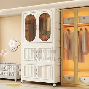 Plastic Foldable Dust Proof Storage Cabinet Wardrobe