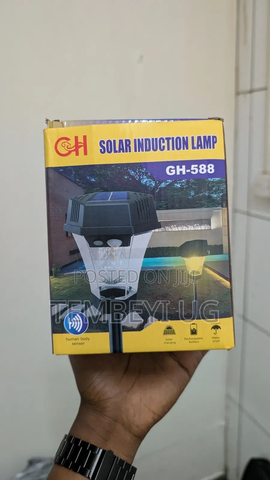 Outdoor Solar Powered Garden Lamp Ground or Wall Mounted