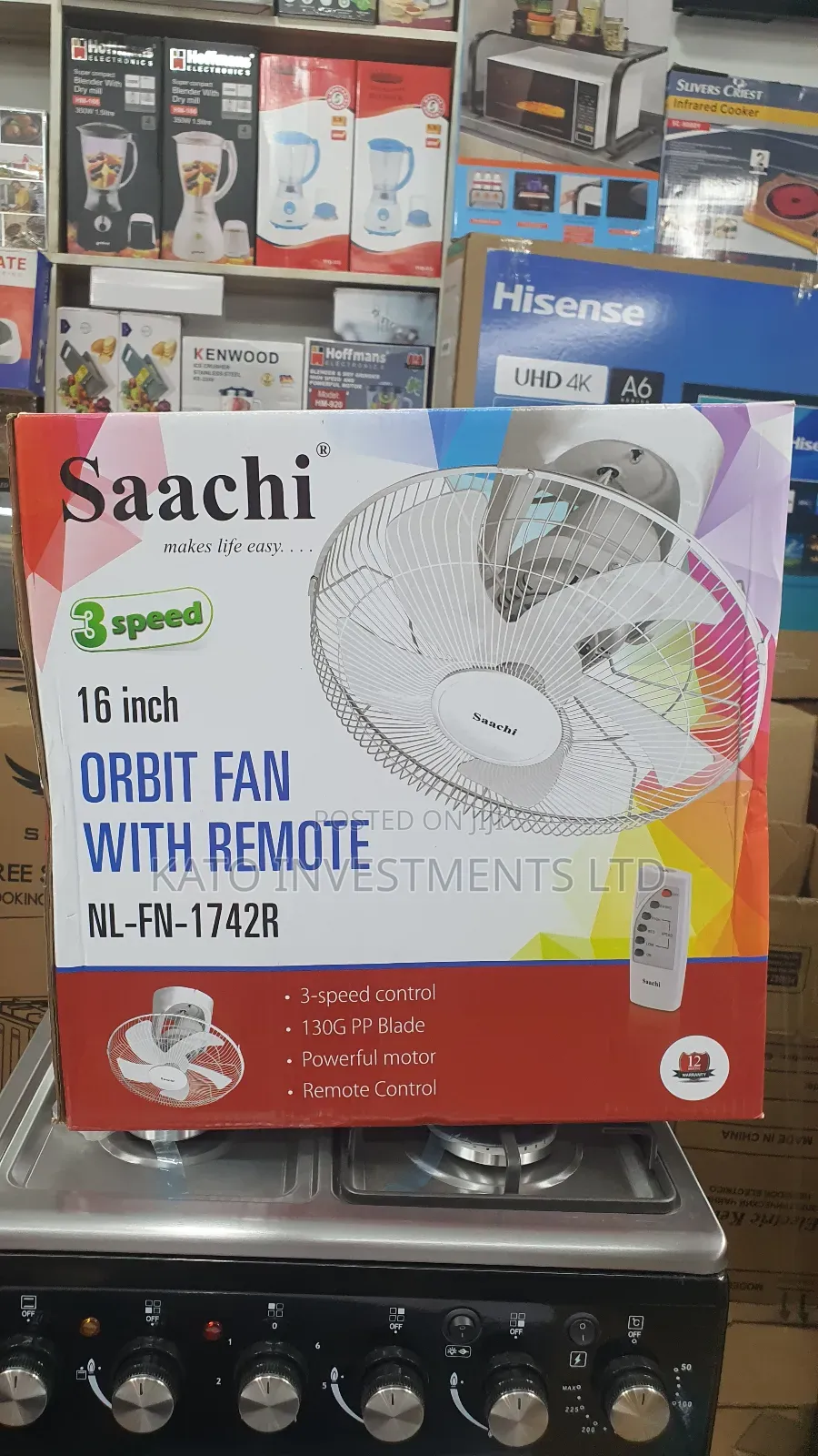 Saachi Orbit - Ceiling Fan With Remote 16 Inch