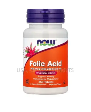 Now Folic Acid With B12 800mcg 250tablets