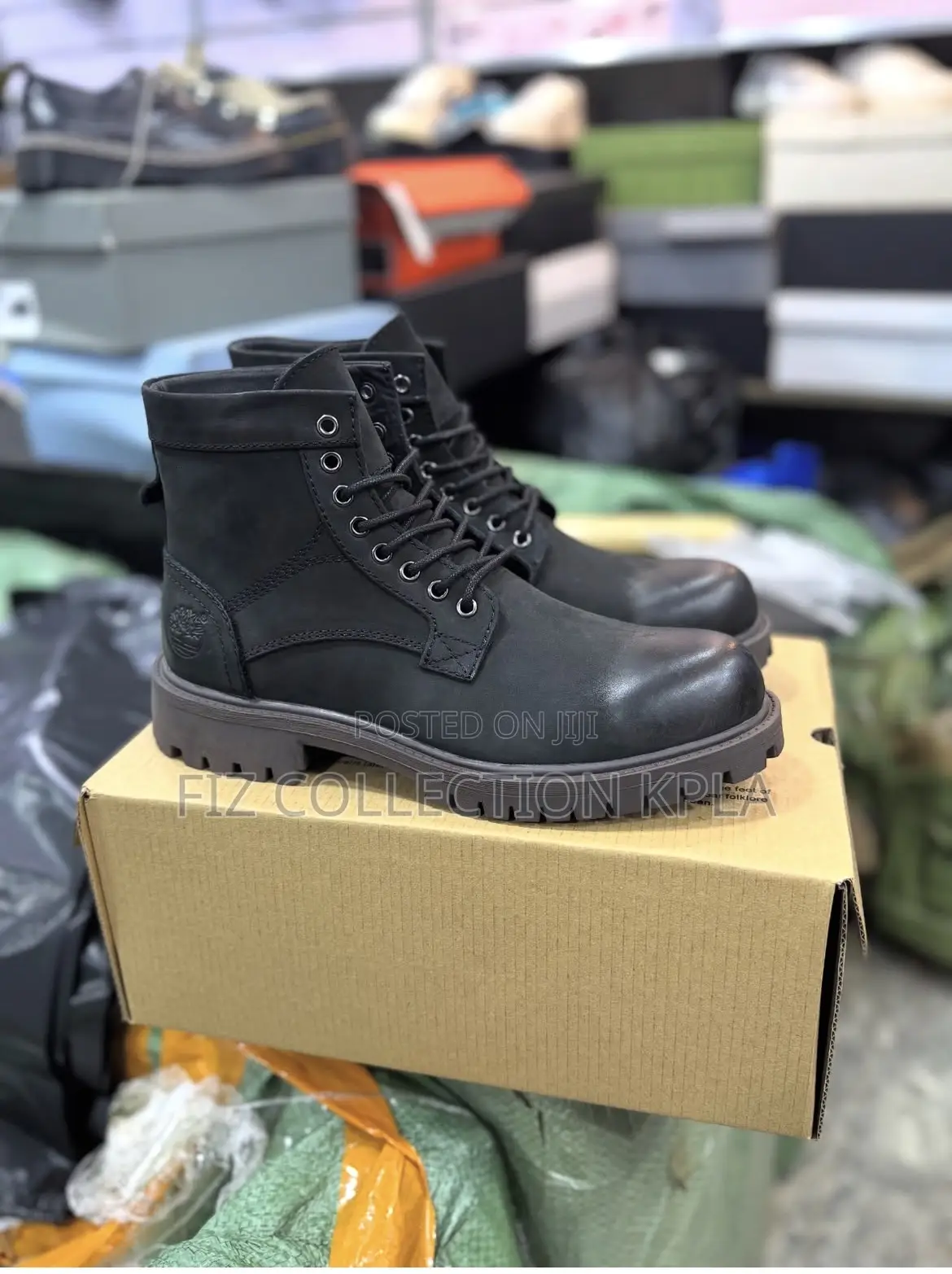 Pure Leather Black Timberland Boot