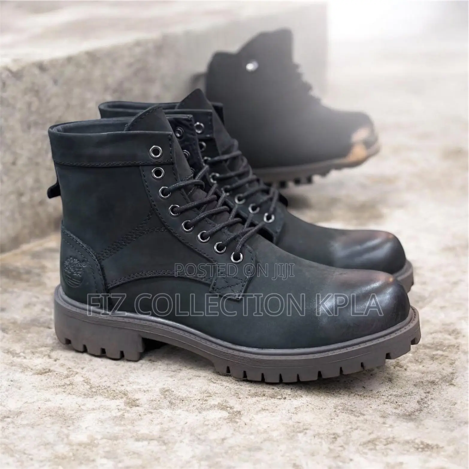 Pure Leather Black Timberland Boot