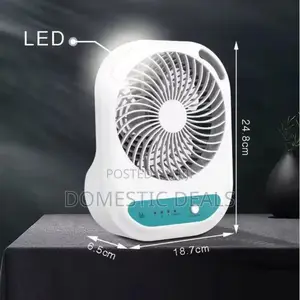 Mini Led Light Rechargeable Table Fan