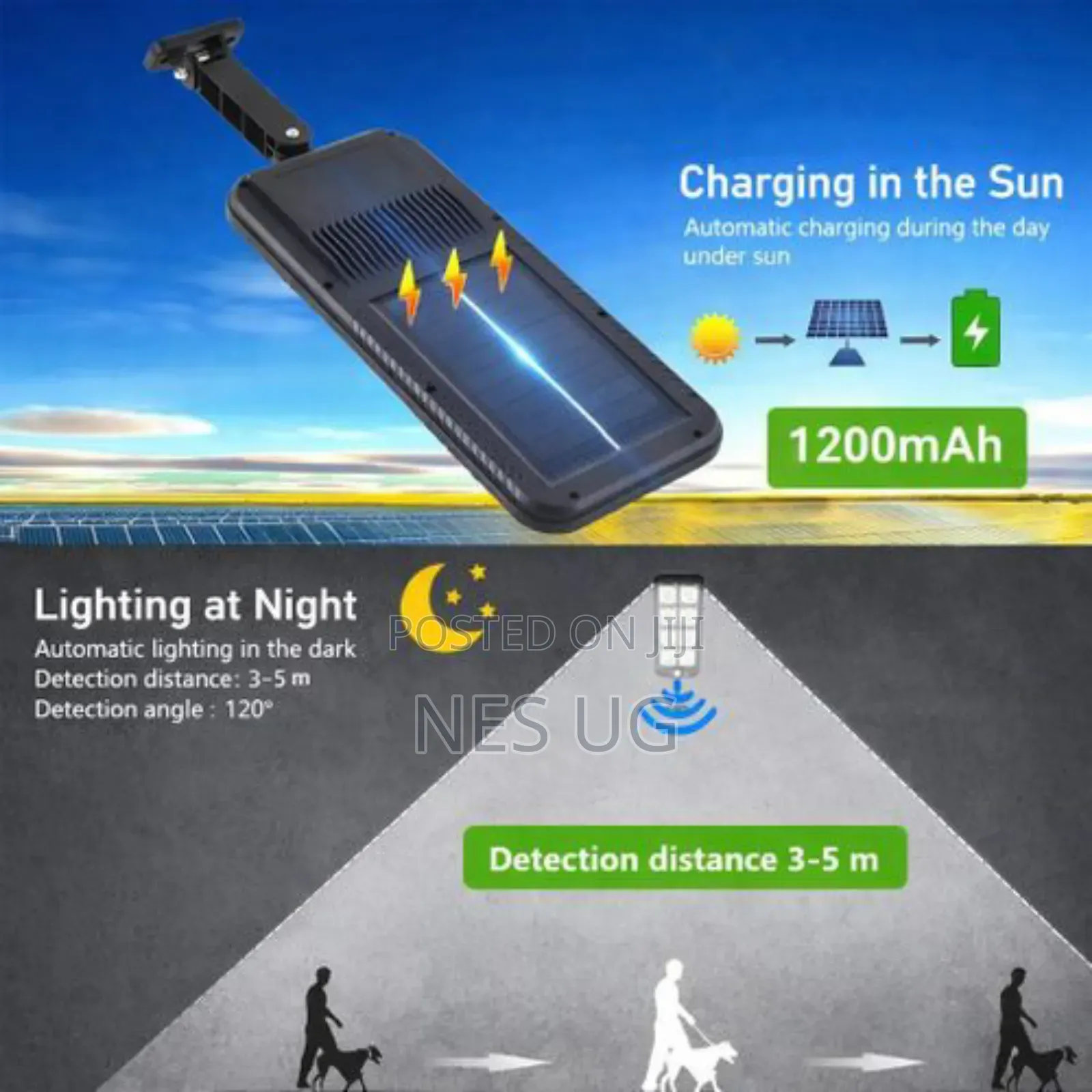 Outdoor Solar Light With Remote Control, 200 Led Motion Sensor Light