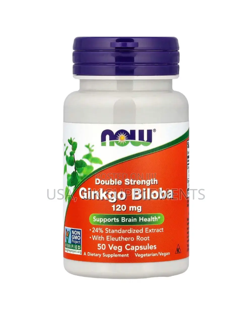 Now Gingko Biloba 120mg 50 Veg Capsules Double Strength