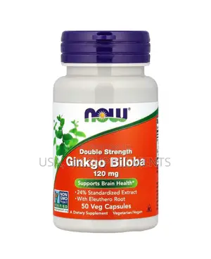 Now Gingko Biloba 120mg 50 Veg Capsules Double Strength