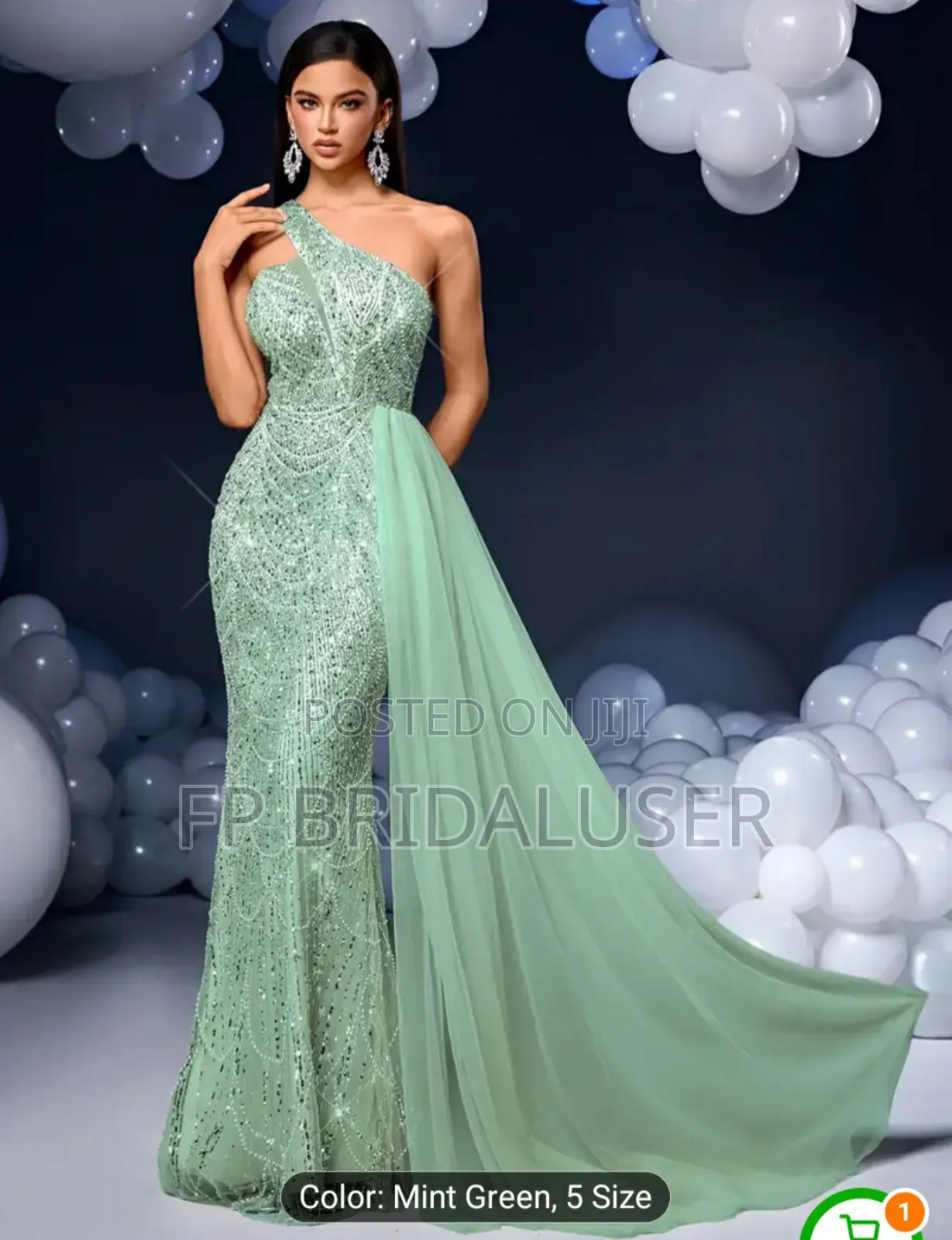 Classy Red Mermaid Pearled Dress for Hire