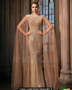 Classy Red Mermaid Pearled Dress for Hire