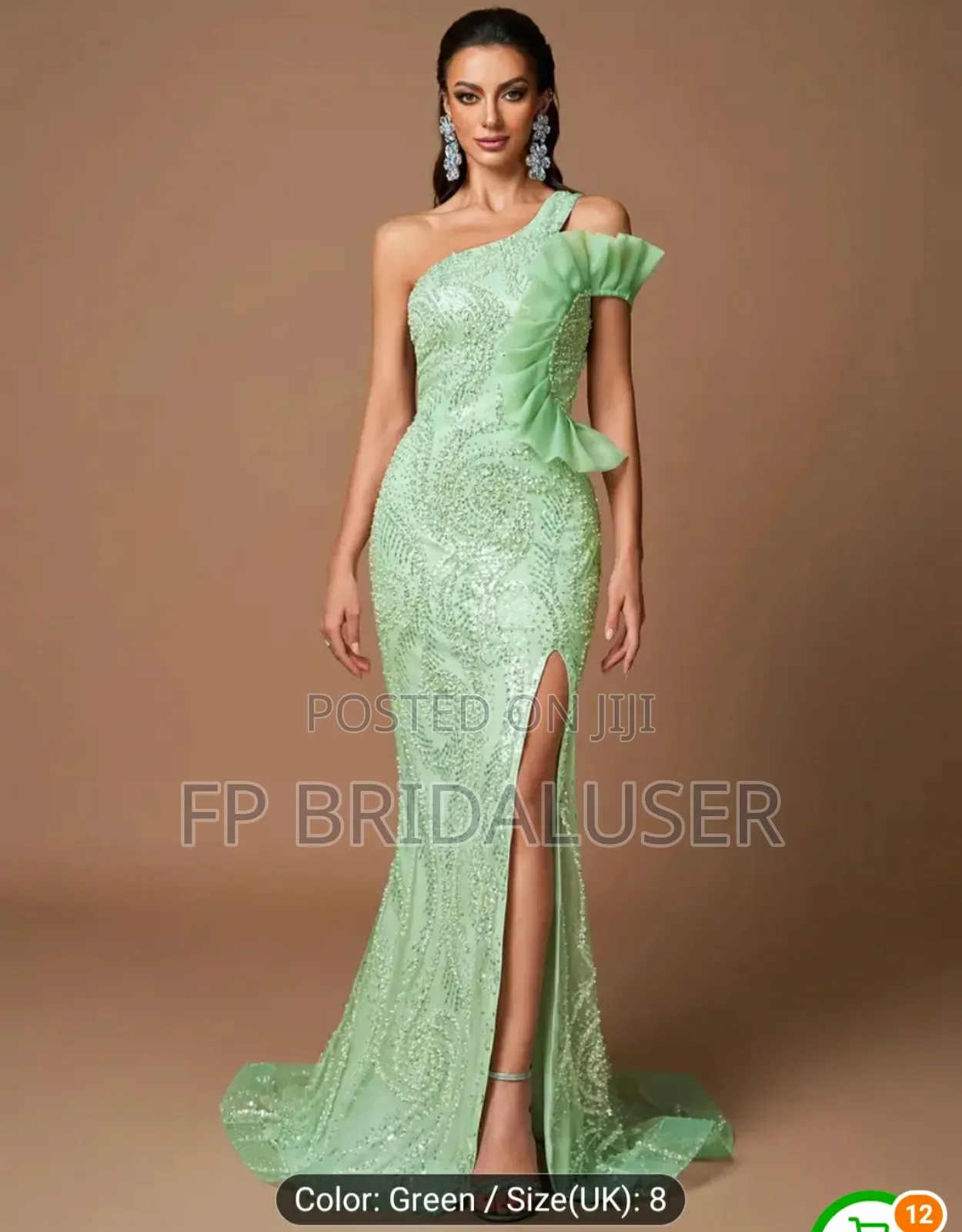 Classy Red Mermaid Pearled Dress for Hire