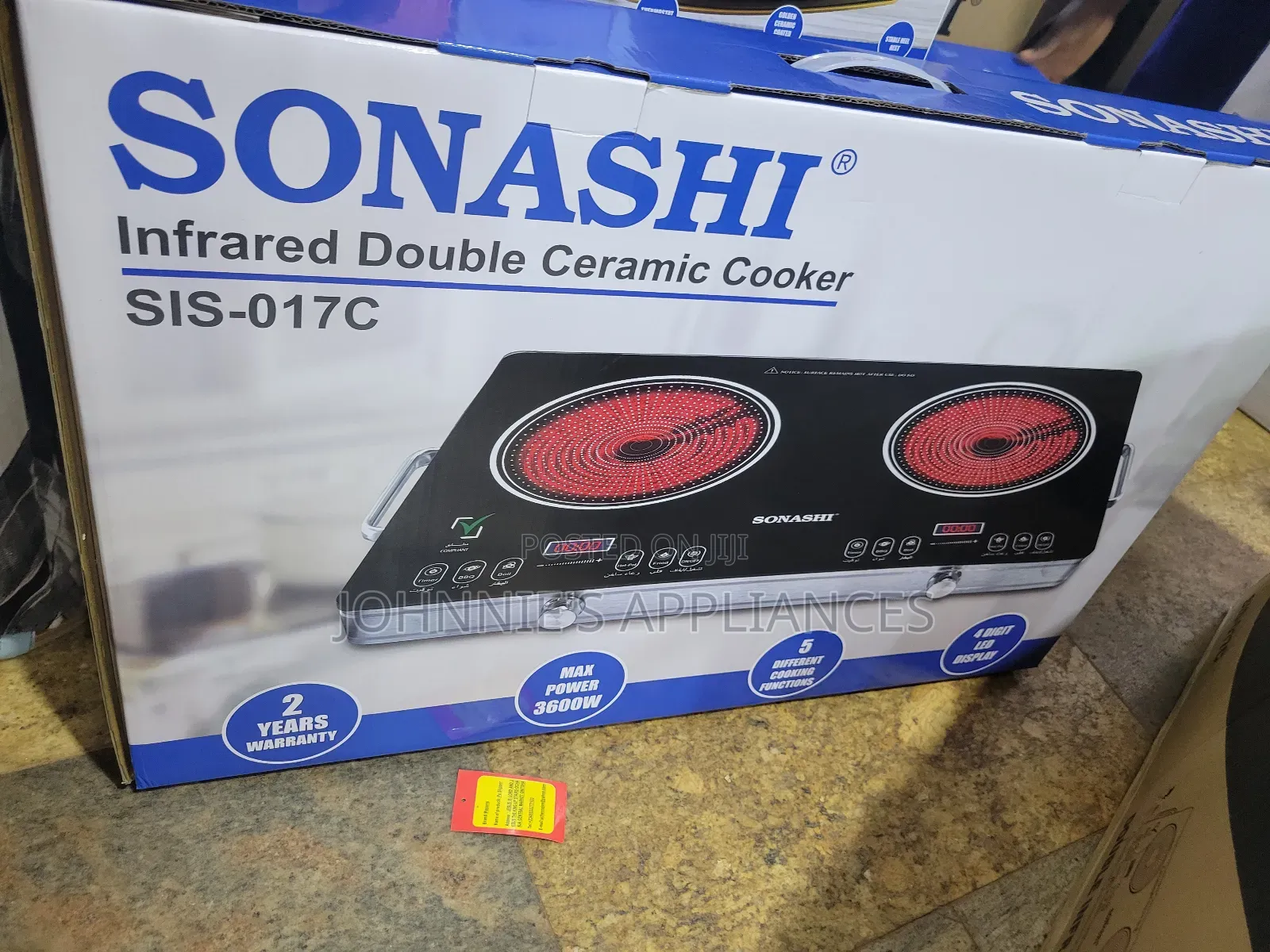 Sonashi Infrared Double Ceramic Cooker Max Power 3600w