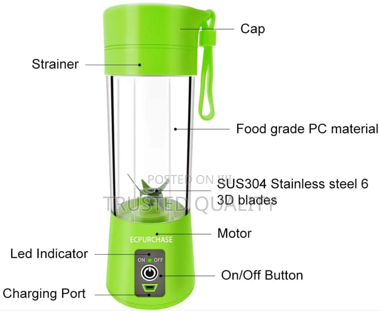 Portable Mini Usb Rechargeable Blender