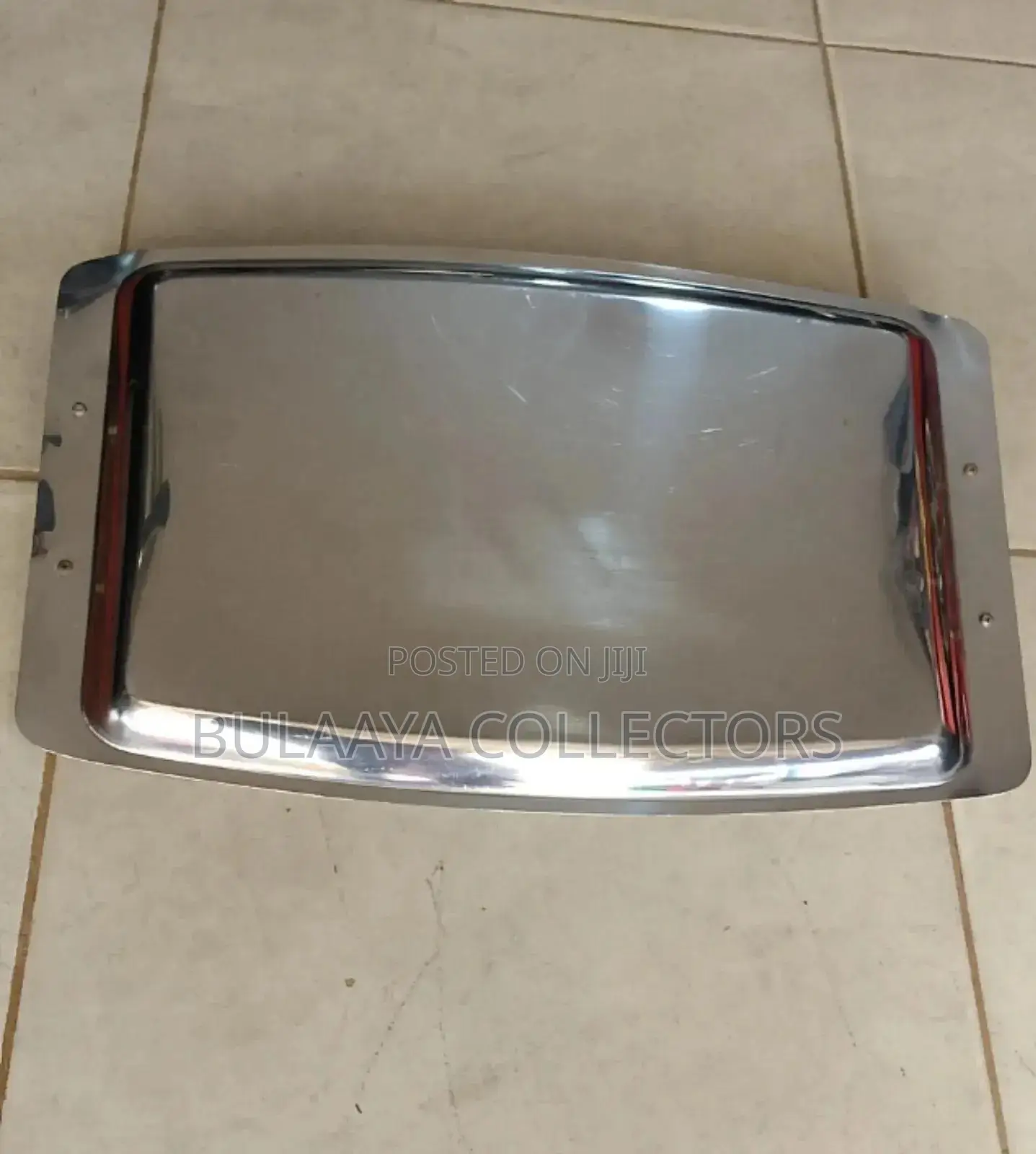 Japanese Vintage-Style Rectangular Serving Stainless Steel Tray.