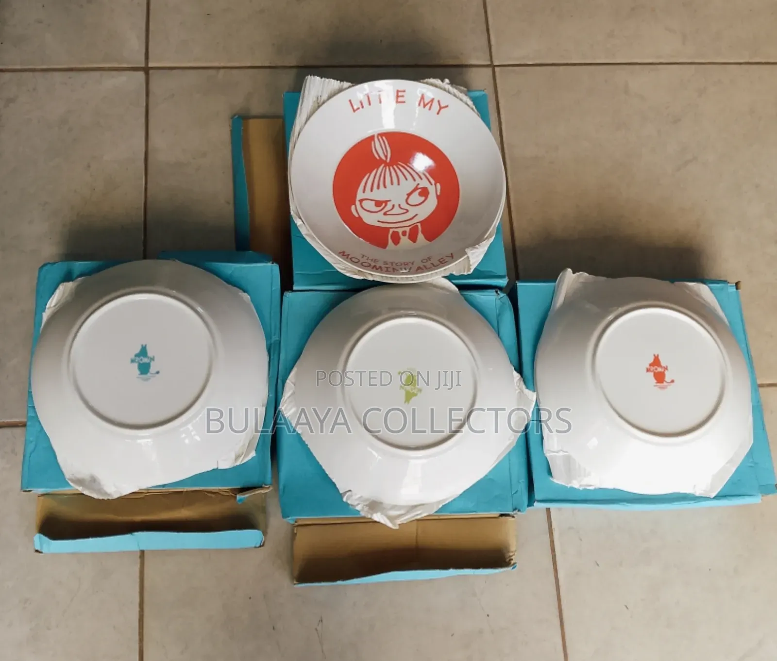 Japanese Ceramic Plates Featuring Characters From the Moomin Series.