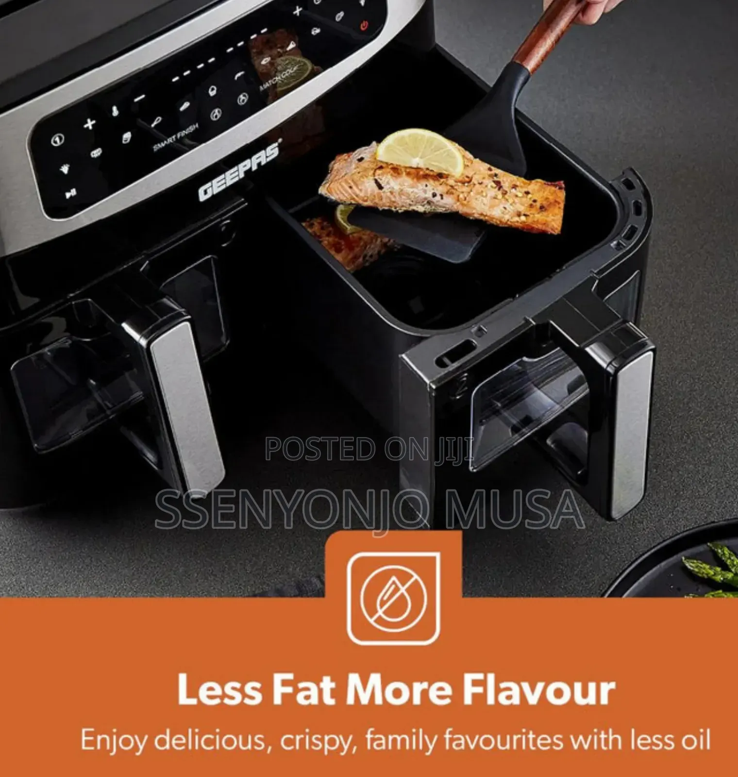 Geepas 9l Dual Basket Digital Air Fryer – Vortex Technology, 1800w