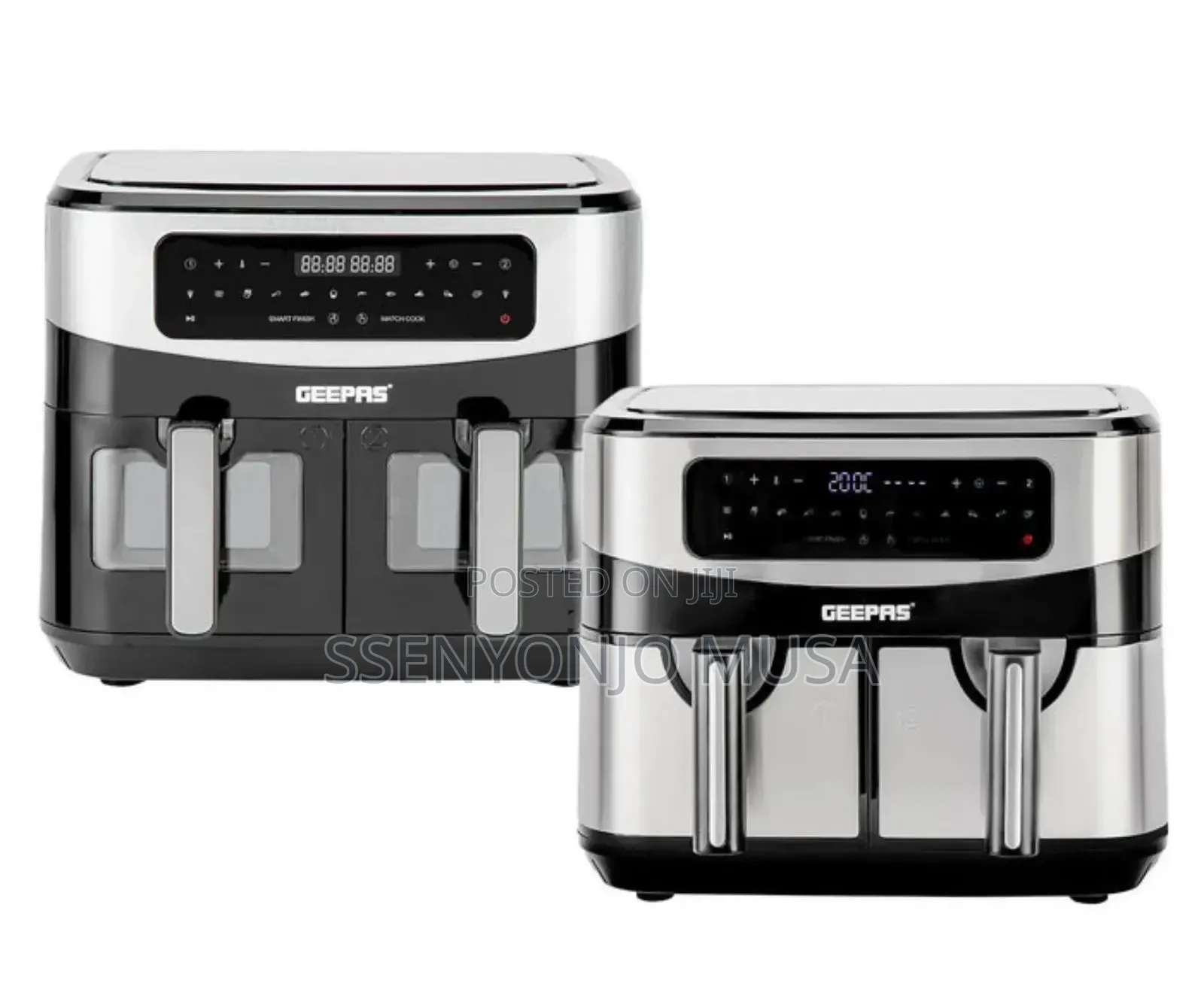 Geepas 9l Dual Basket Digital Air Fryer – Vortex Technology, 1800w