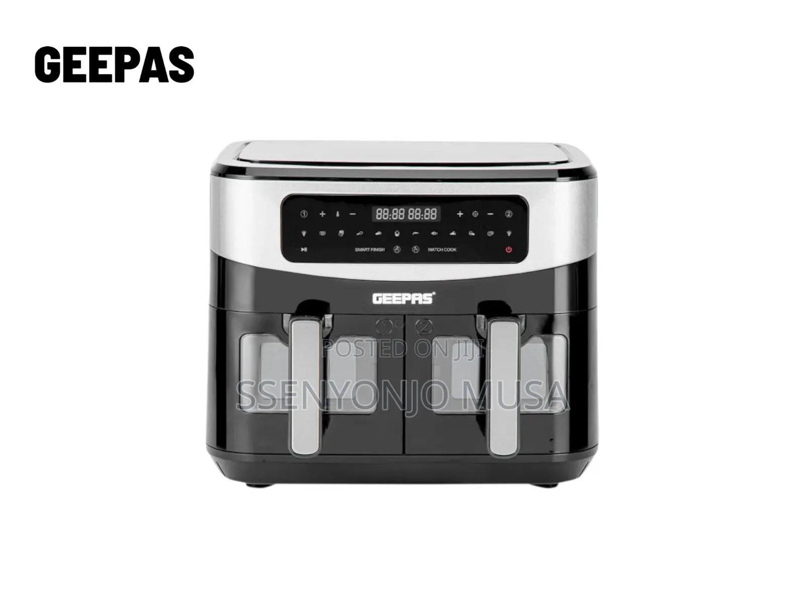 Geepas 9l Dual Basket Digital Air Fryer – Vortex Technology, 1800w